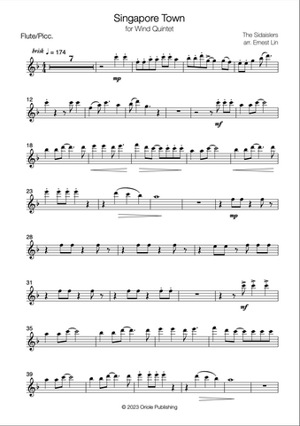 The Sidaislers - Singapore Town for Wind Quintet