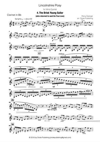 Grainger - Lincolnshire Posy for Wind Quintet - IV. The Brisk Young Sailor
