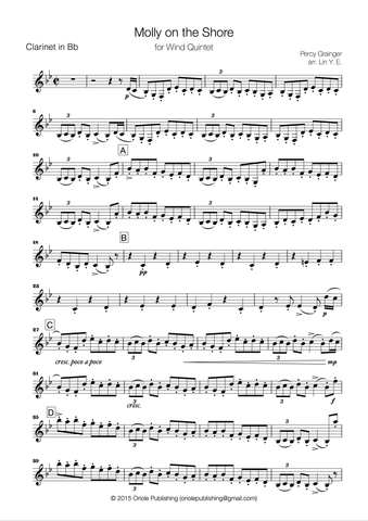 Grainger - Molly on the Shore for Wind Quintet