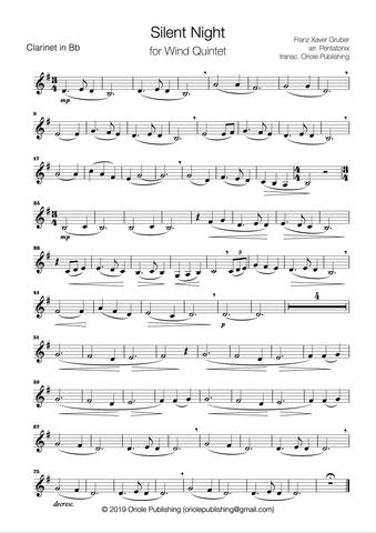 Gruber - Silent Night for Wind Quintet