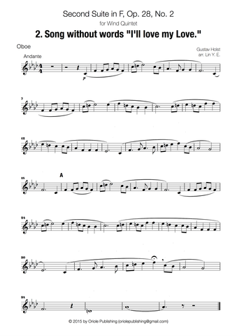 Holst - Second Suite in F for Military Band - 2. Song Without Words (arr. for Wind Quintet)