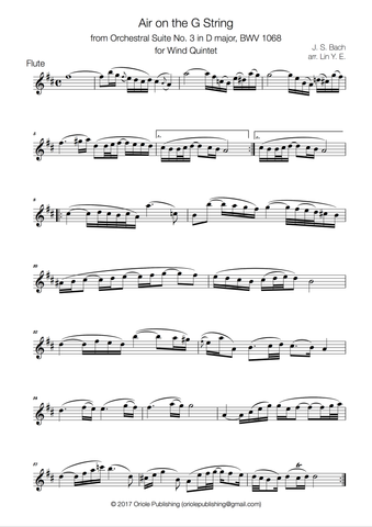 J. S. Bach - Air on the G String for Wind Quintet