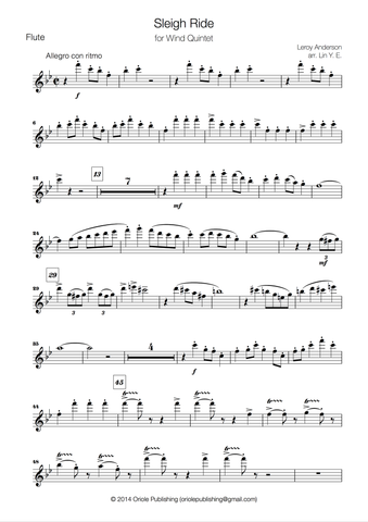 L. Anderson - Sleigh Ride for Wind Quintet