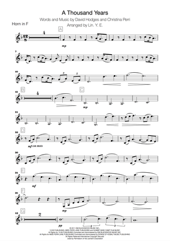 Christina Perri - A Thousand Years for Wind Quintet