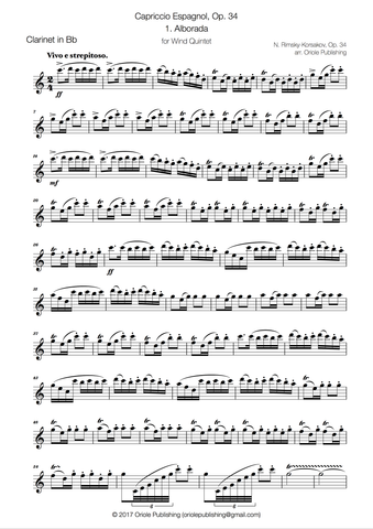 Rimsky Korsakov - Capprico Espanol for Wind Quintet, 1. Alborada