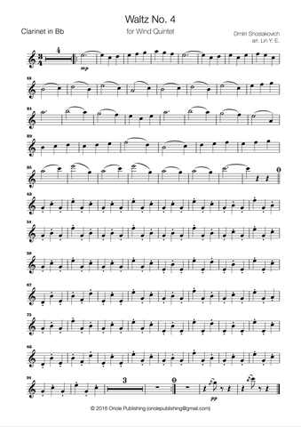 Shostakovich - Waltz No. 4 from Four Waltzes for Wind Quintet