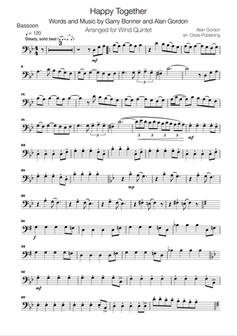 The Turtles - Happy Together for Woodwind / Wind Quintet