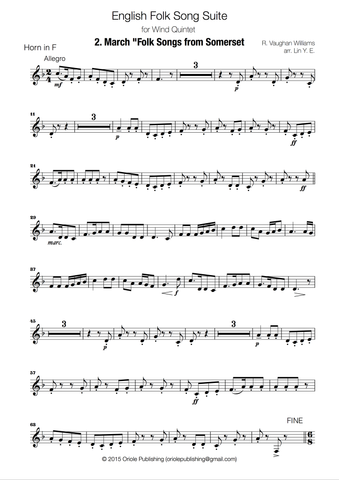 V. Williams - English Folk Song Suite for Wind Quintet - 3. Folk Songs from Somerset