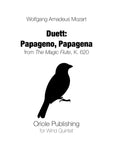 Mozart - 'Duett Papageno, Papagena' for Wind Quintet