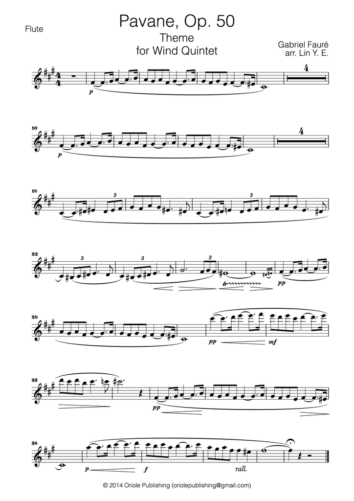 Faure pavane flute 2025